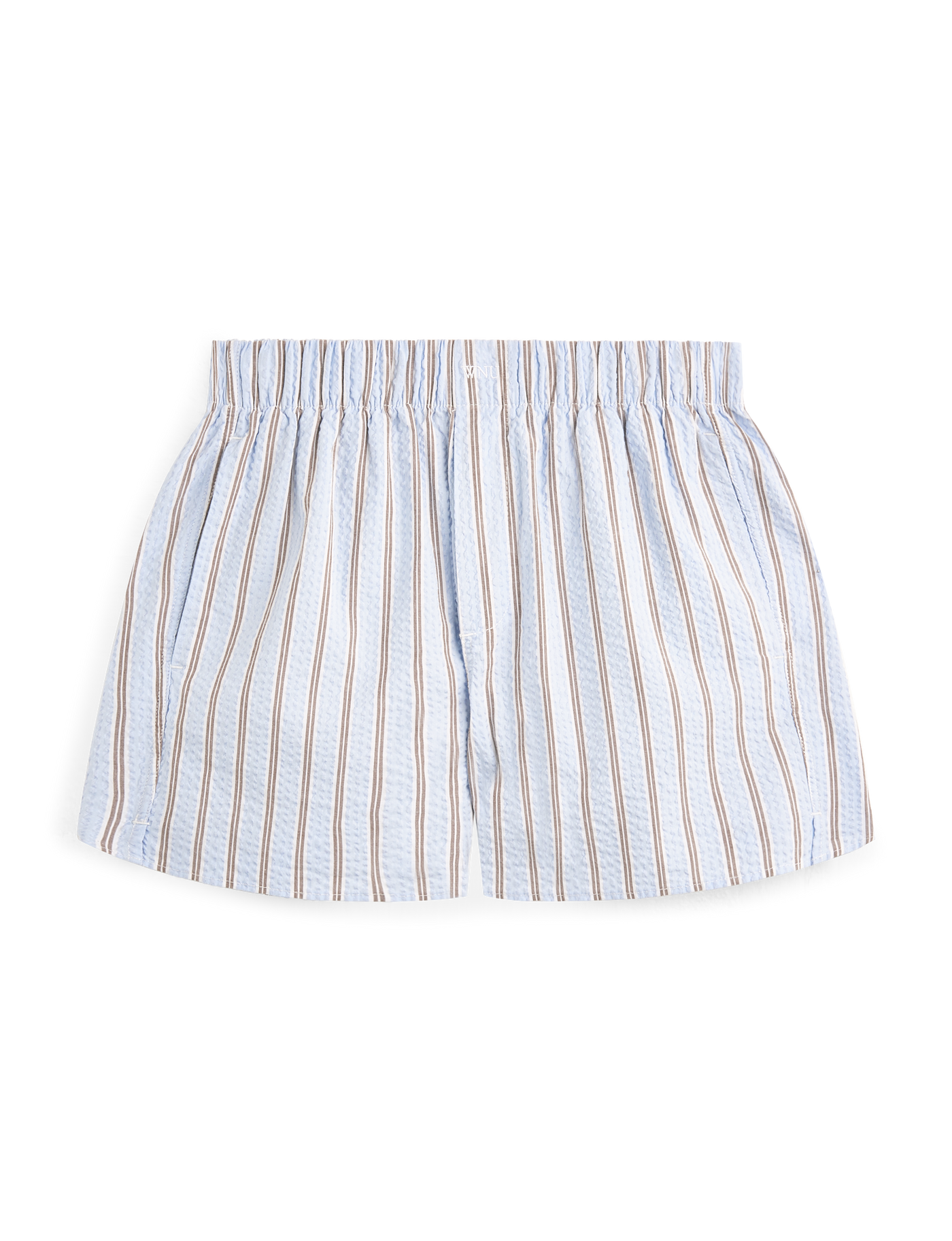 The Boxer: Seersucker, Icy Blue and Mocha Multi Stripe