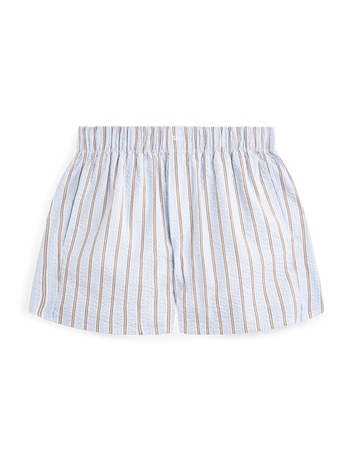 The Boxer: Seersucker, Icy Blue and Mocha Multi Stripe