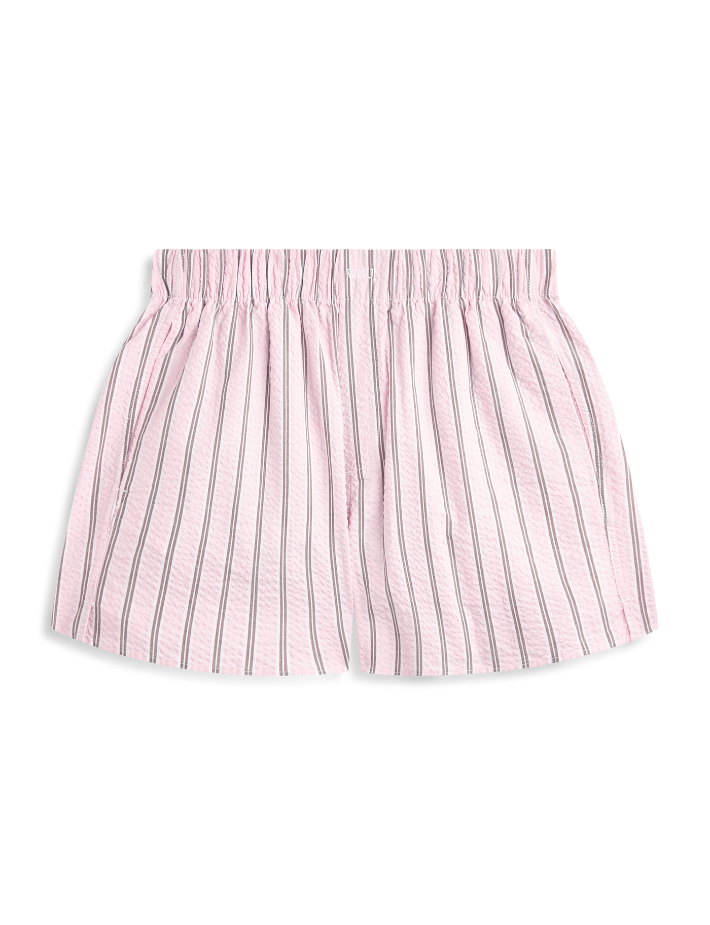 The Boxer: Seersucker, Pale Pink and Mocha Multi Stripe