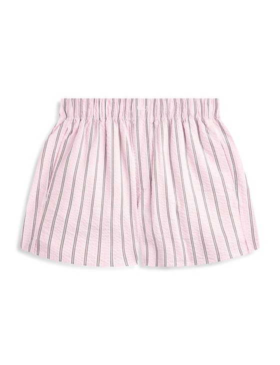 The Boxer: Seersucker, Pale Pink and Mocha Multi Stripe
