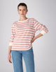 Bessette Top: Jersey, Sienna and Sky Blue Stripe