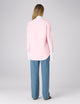 The Boyfriend Exaggerated Contrast Cuff Shirt: Fine Poplin, Rose Pink