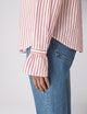 Kew Blouse: Cotton, Red Stripe