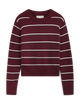 Devon Jumper: Cotton, Merlot Navy and Ivory Stripe