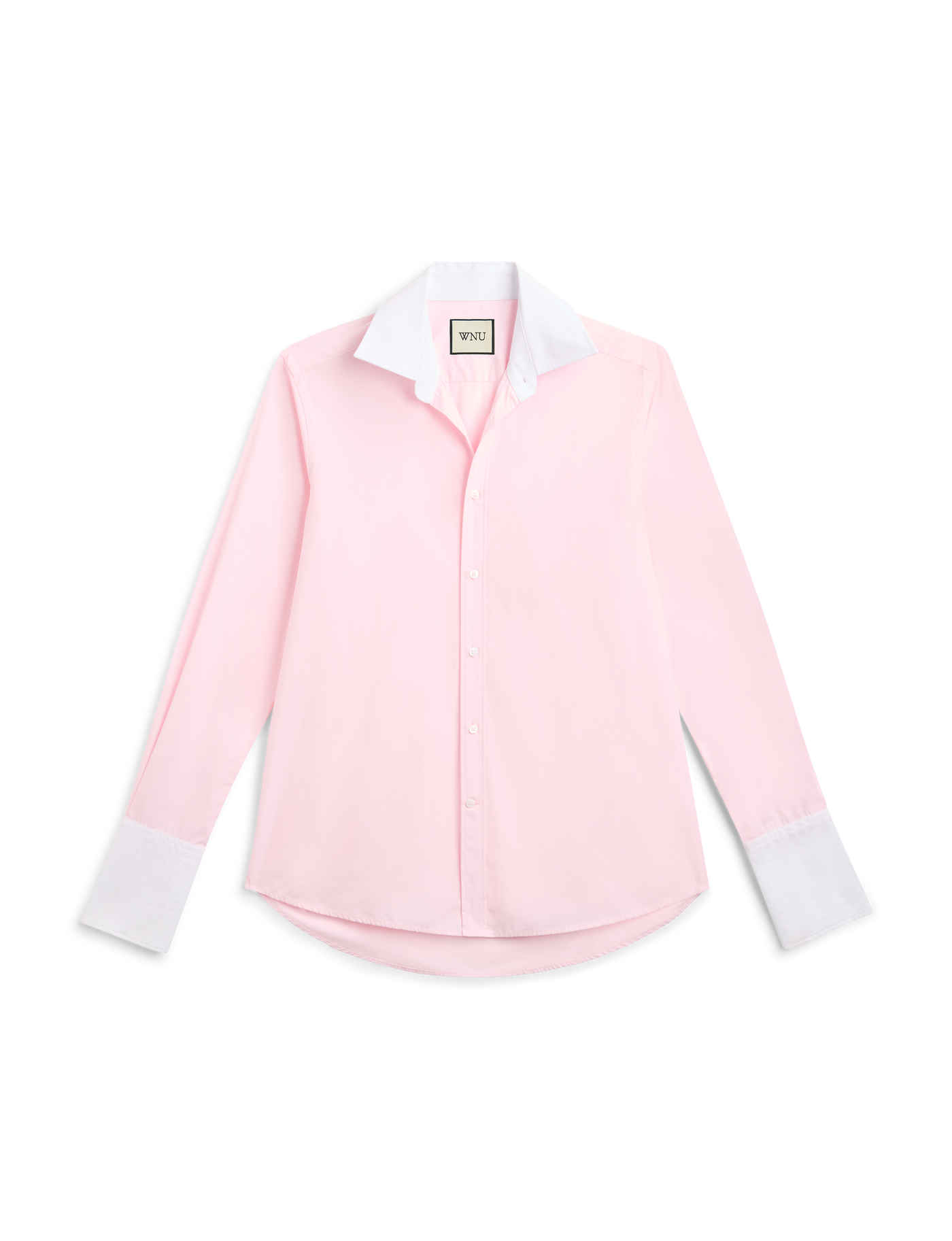 The Boyfriend Exaggerated Contrast Cuff Shirt: Fine Poplin, Rose Pink