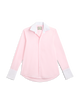 The Boyfriend Exaggerated Contrast Cuff Shirt: Fine Poplin, Rose Pink
