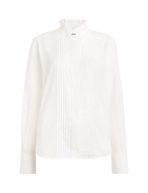 Pintuck Kew Blouse: Cotton Voile, White
