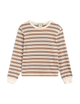 Bessette Top: Cotton Jersey, Brown and Ecru Stripe