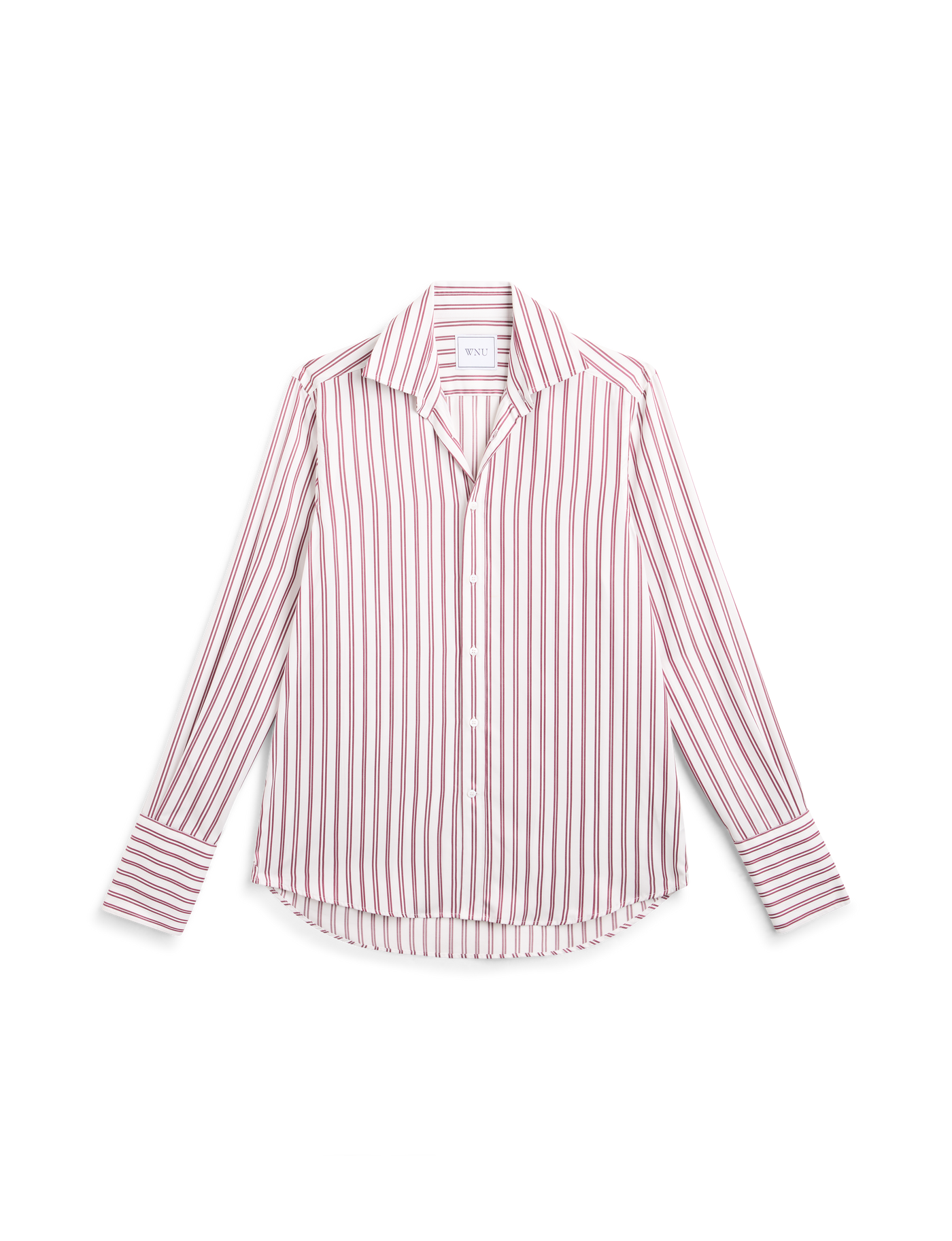 The Boyfriend Exaggerated Cuff: Tencel, Burgundy Double Stripe