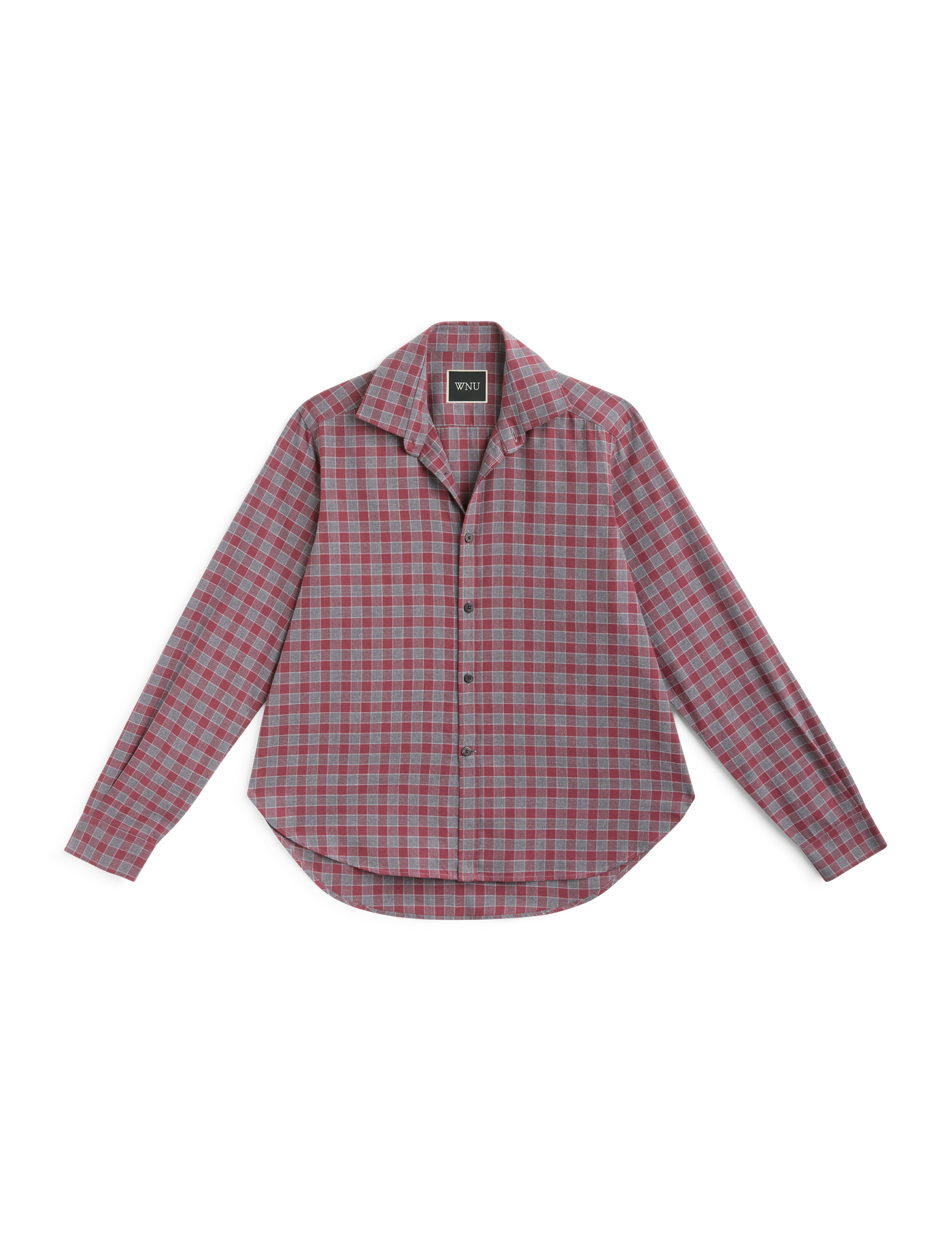 The Classic: Fine Brushed, Grey and Burgundy Check