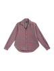 The Classic: Fine Brushed, Grey and Burgundy Check