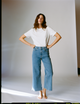 Stevie Jeans: Cropped Flare Leg - High Waist, Light Blue