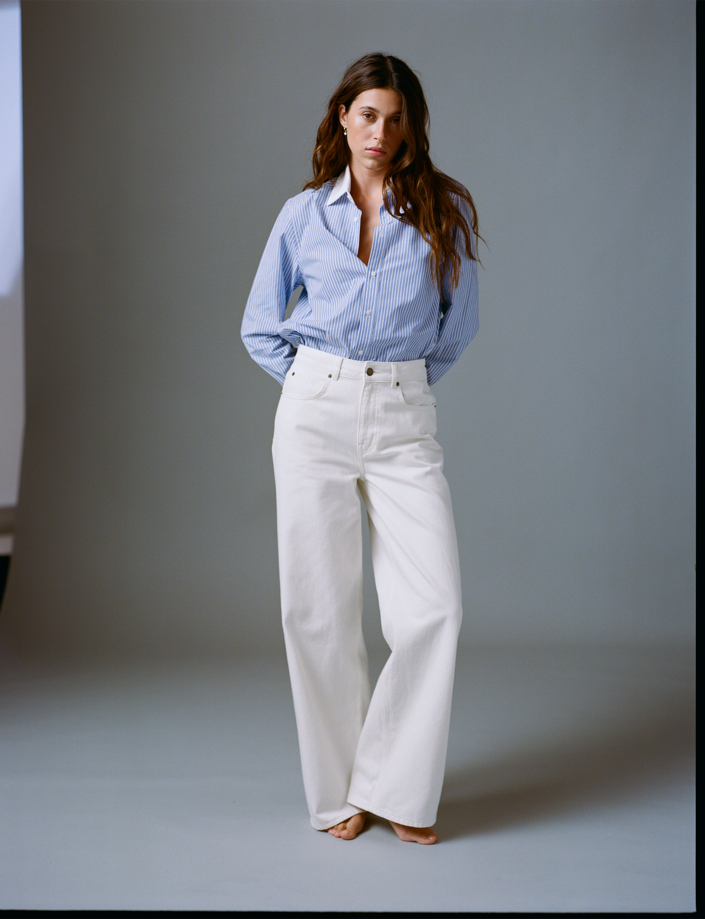 Fawcett Jeans: Wide Leg - High Waist, Off-White