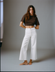 Stevie Jeans: Cropped Flare Leg - High Waist, White