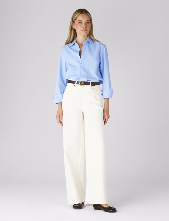 Fawcett Jeans: Wide Leg - High Waist, Off-White