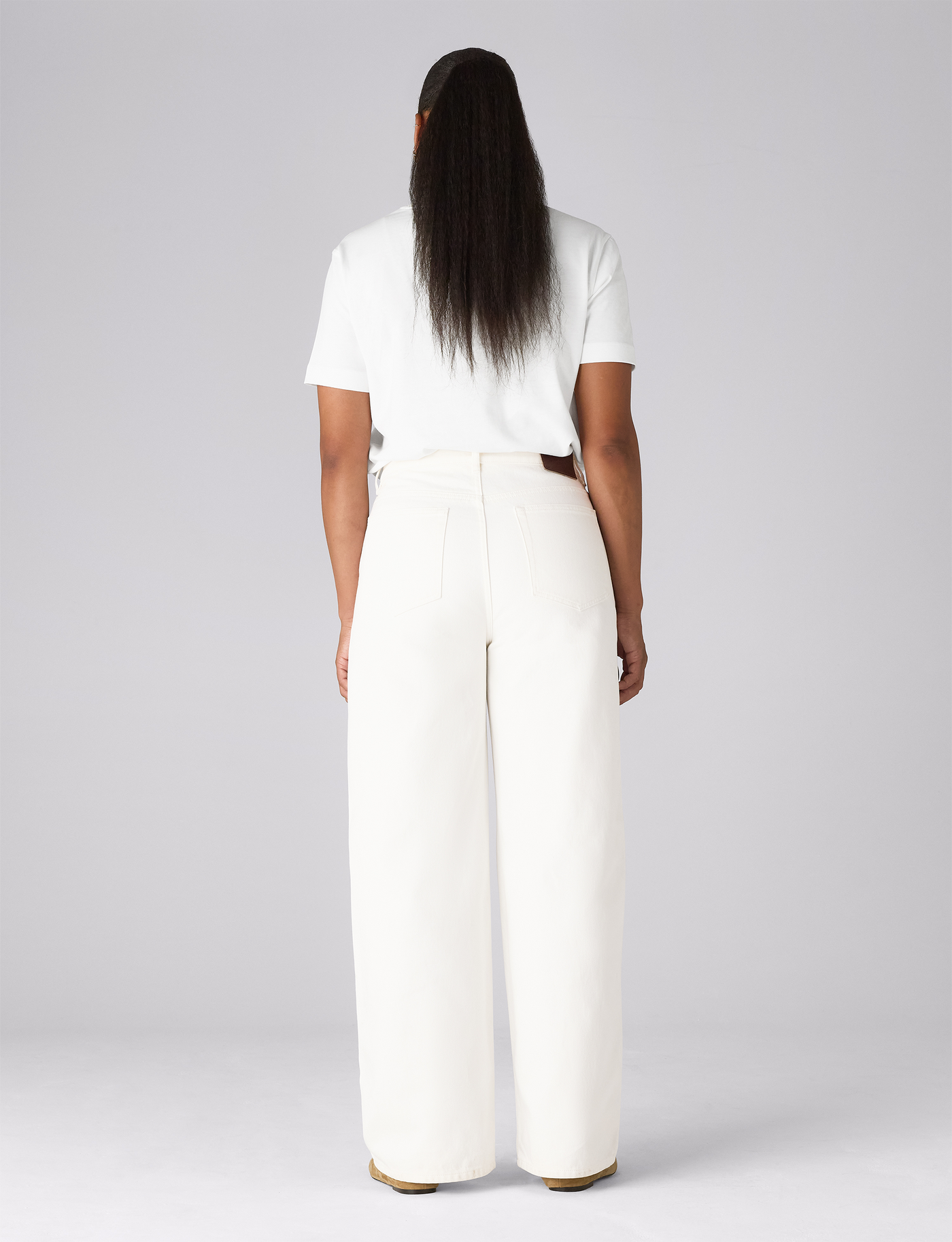 Fawcett Jeans: Wide Leg - High Waist, Off-White