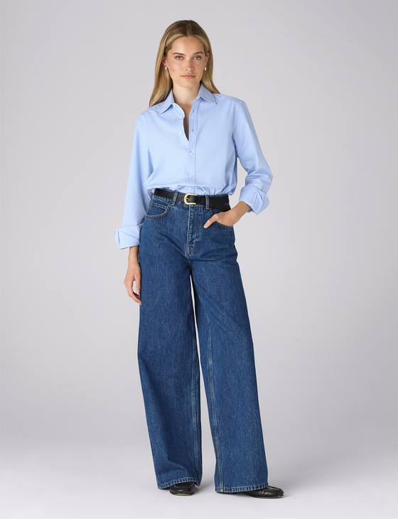 Fawcett Jeans: Wide Leg - High Waist, Mid Blue