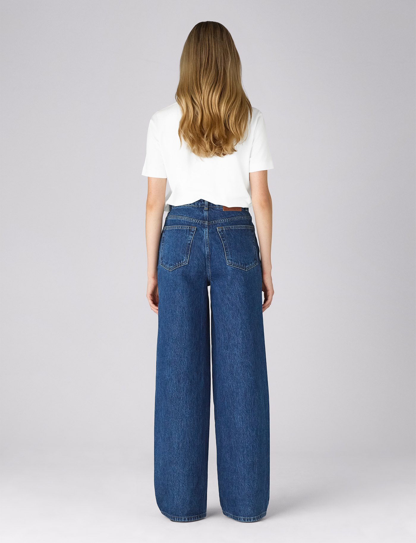 Fawcett Jeans: Wide Leg - High Waist, Mid Blue