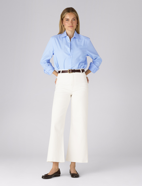 Stevie Jeans: Cropped Flare Leg - High Waist, White