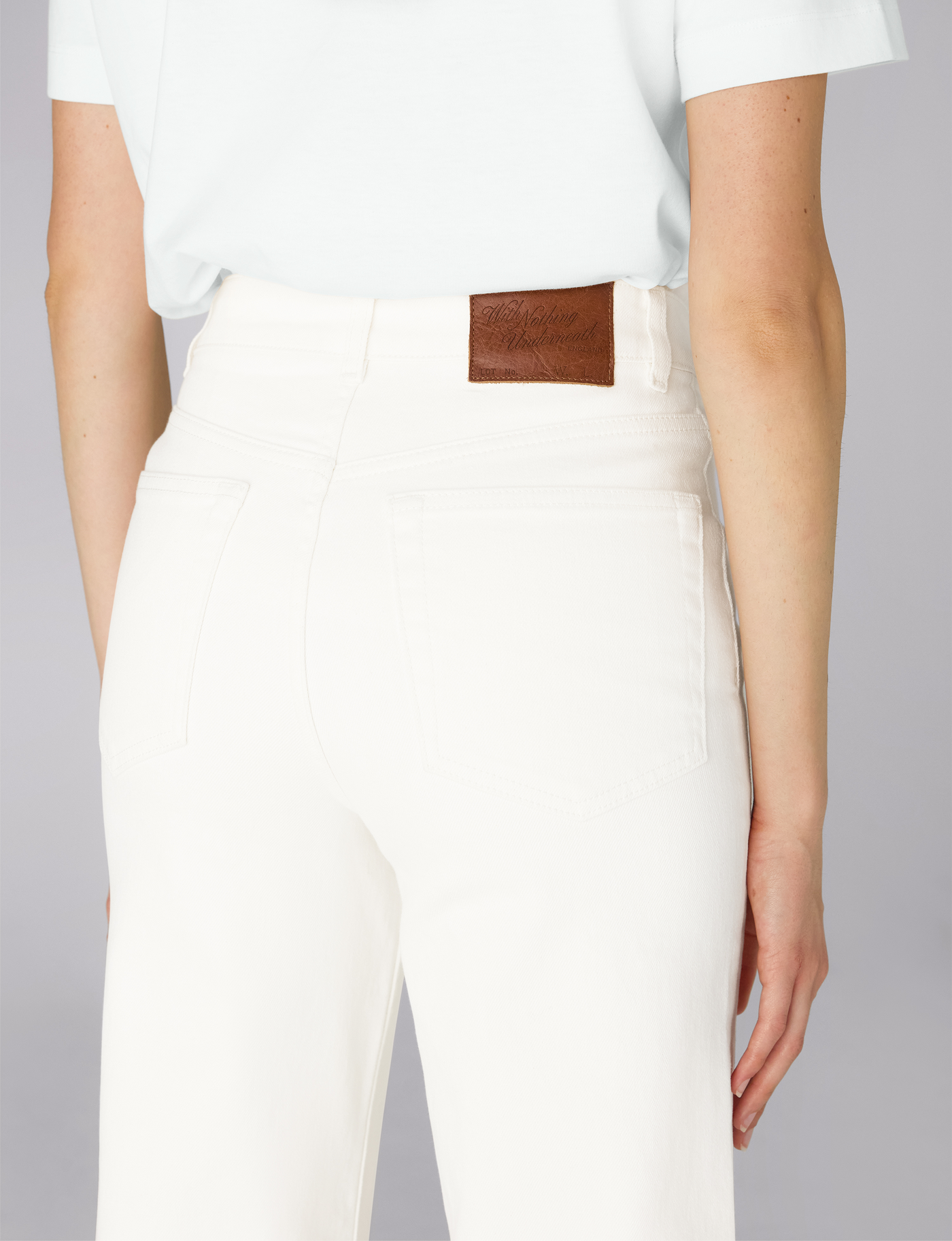Stevie Jeans: Cropped Flare Leg - High Waist, White