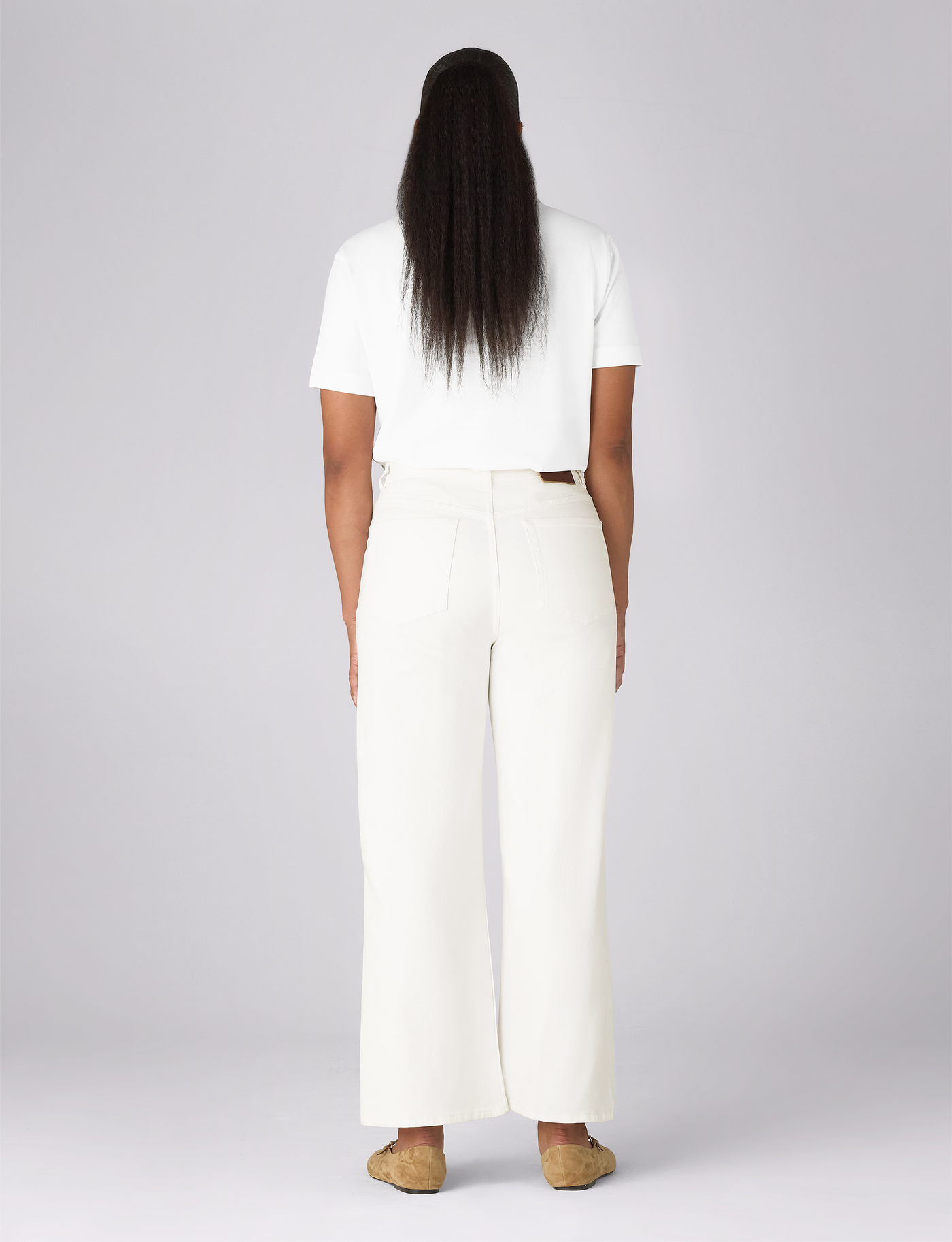 Stevie Jeans: Cropped Flare Leg - High Waist, White