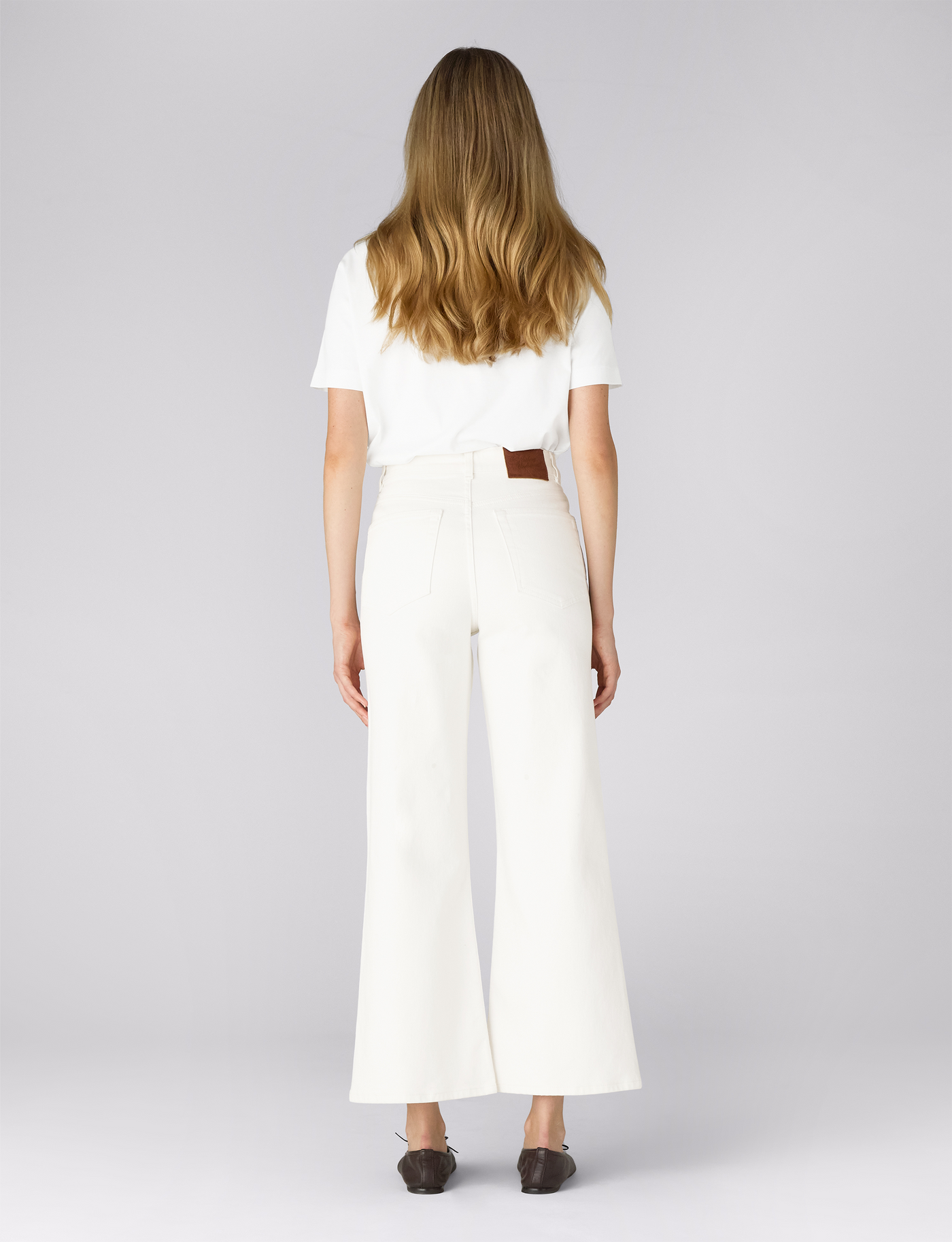 Stevie Jeans: Cropped Flare Leg - High Waist, White