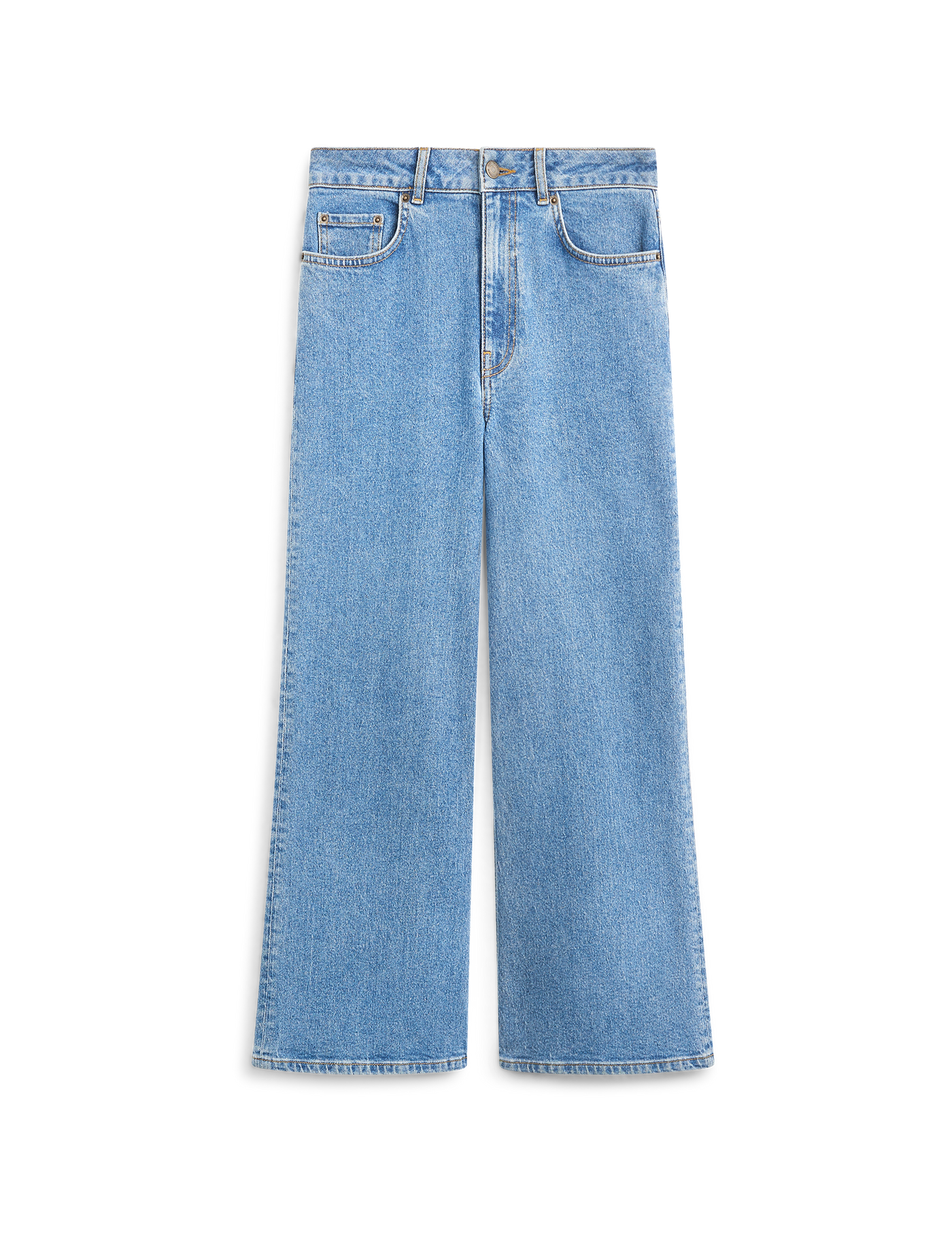 Stevie Jeans: Cropped Flare Leg - High Waist, Light Blue