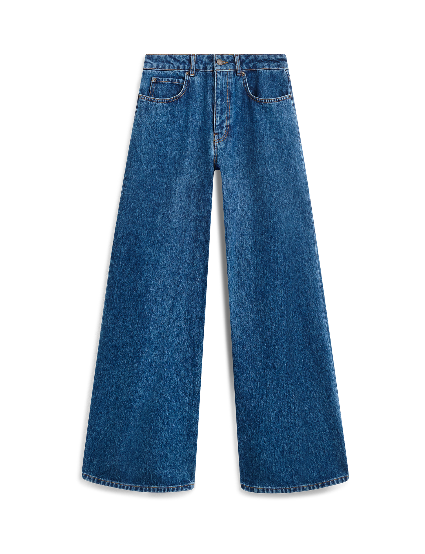 Fawcett Jeans: Wide Leg - High Waist, Mid Blue