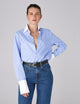 The Boyfriend Contrast Exaggerated Cuff and Collar: Fine Poplin, Inverted Pinstripe