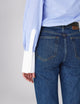 The Boyfriend Contrast Exaggerated Cuff and Collar: Fine Poplin, Inverted Pinstripe