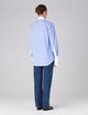 The Boyfriend Contrast Exaggerated Cuff and Collar: Fine Poplin, Inverted Pinstripe