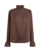 Kew Blouse: Poplin Cotton, Chocolate