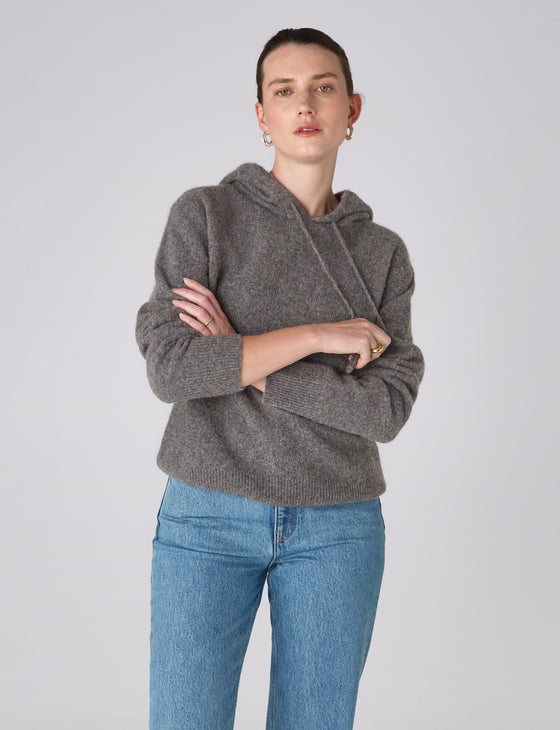 Iona Hoodie: Yak Wool, Dark Grey