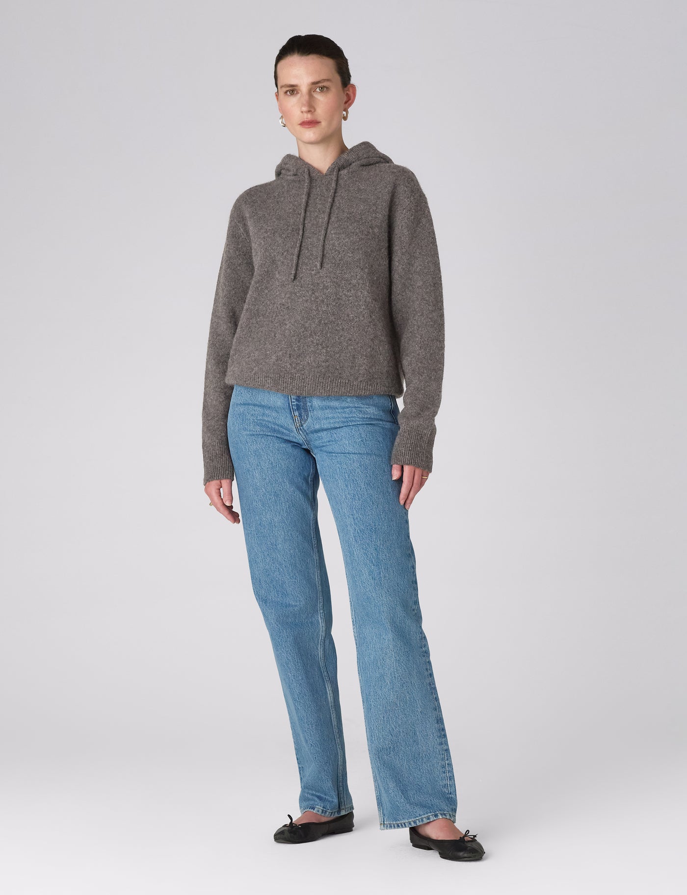 Iona Hoodie: Yak Wool, Dark Grey