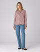 Kew Blouse: Fine Brushed, Burgundy Gingham