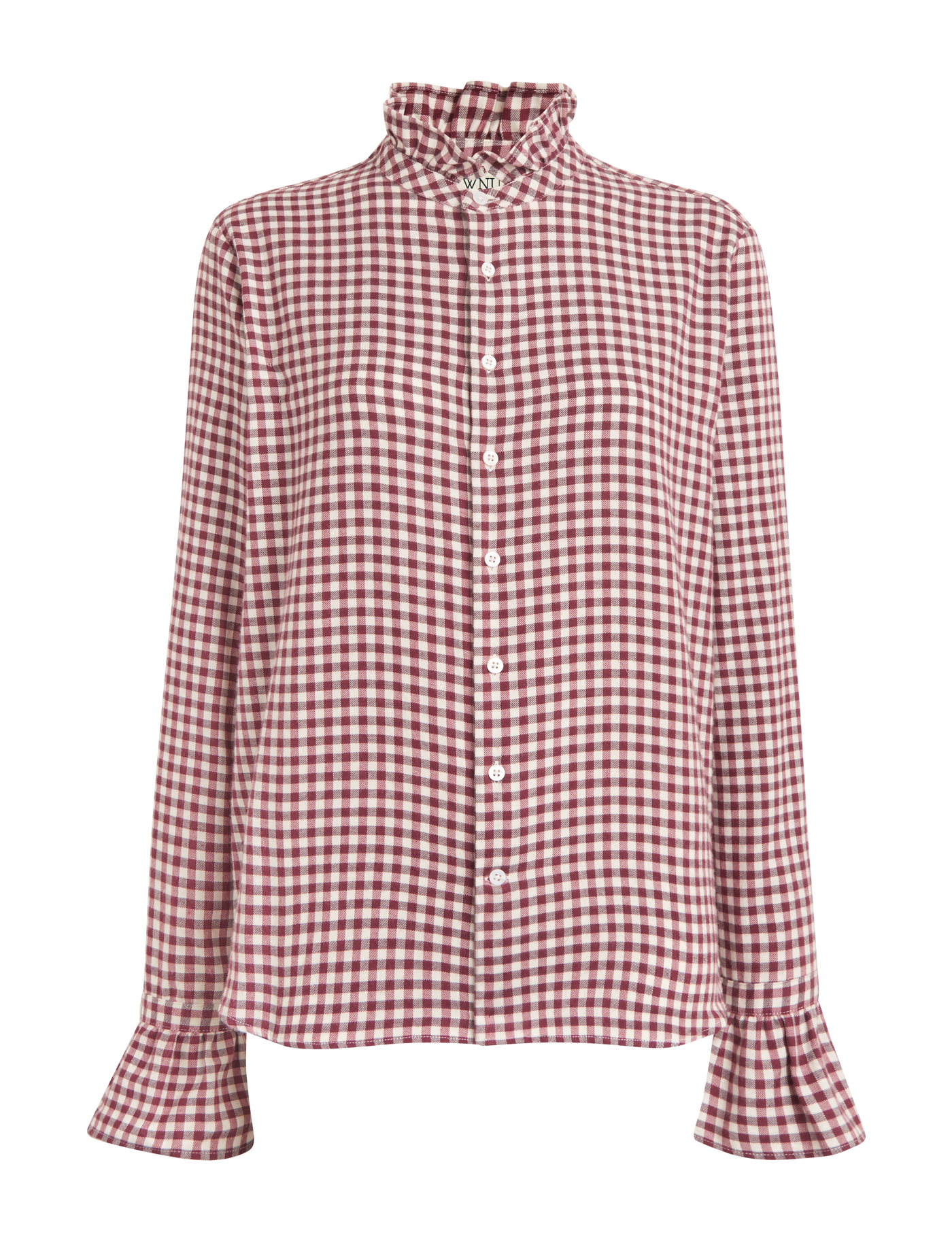 Kew Blouse: Fine Brushed, Burgundy Gingham