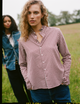 Kew Blouse: Fine Brushed, Burgundy Gingham