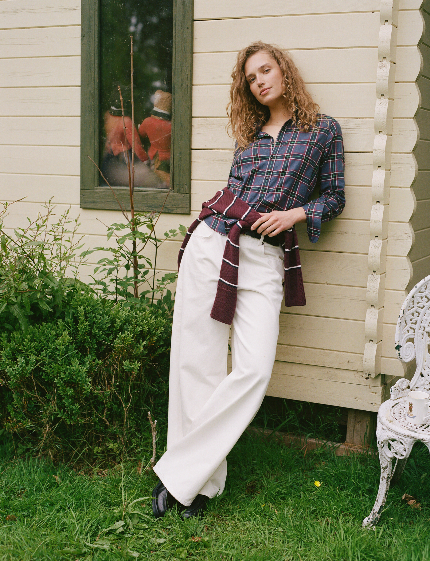 The Classic: Fine Brushed, Navy Green and Red Check
