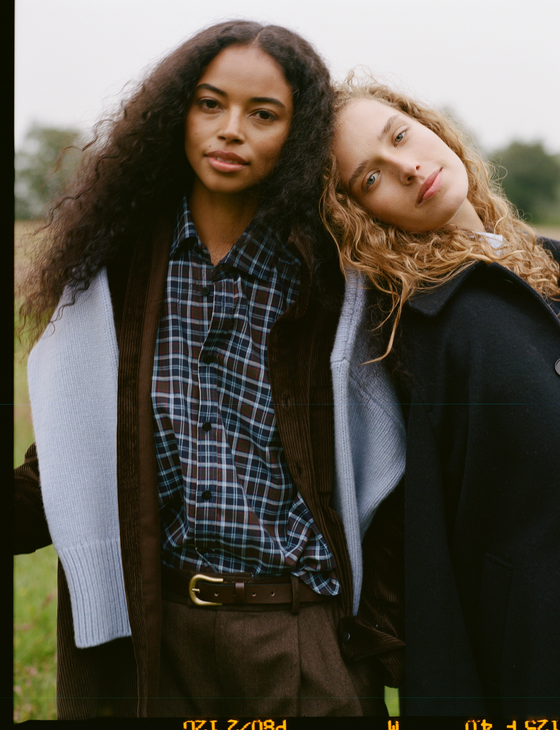The Classic: Fine Brushed, Chocolate and Cornflower Blue Check