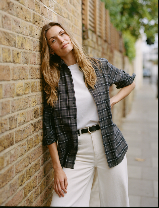 The Boyfriend: Fine Brushed, Grey and Black Check