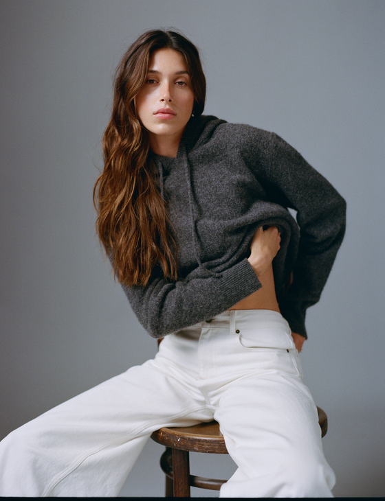 Iona Hoodie: Yak Wool, Dark Grey