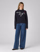 Rosette Jumper: Wool, Navy