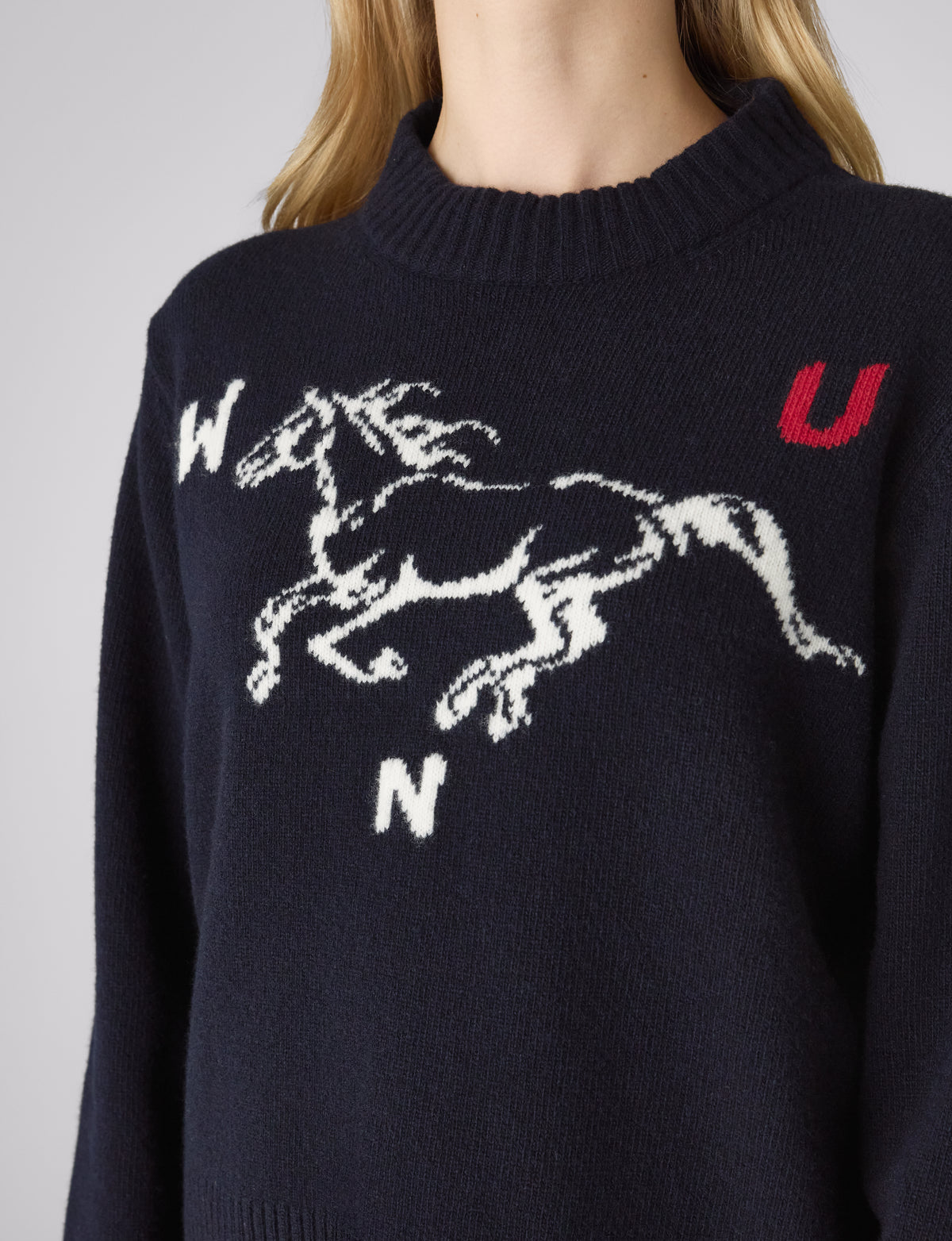 Rosette Jumper: Wool, Navy