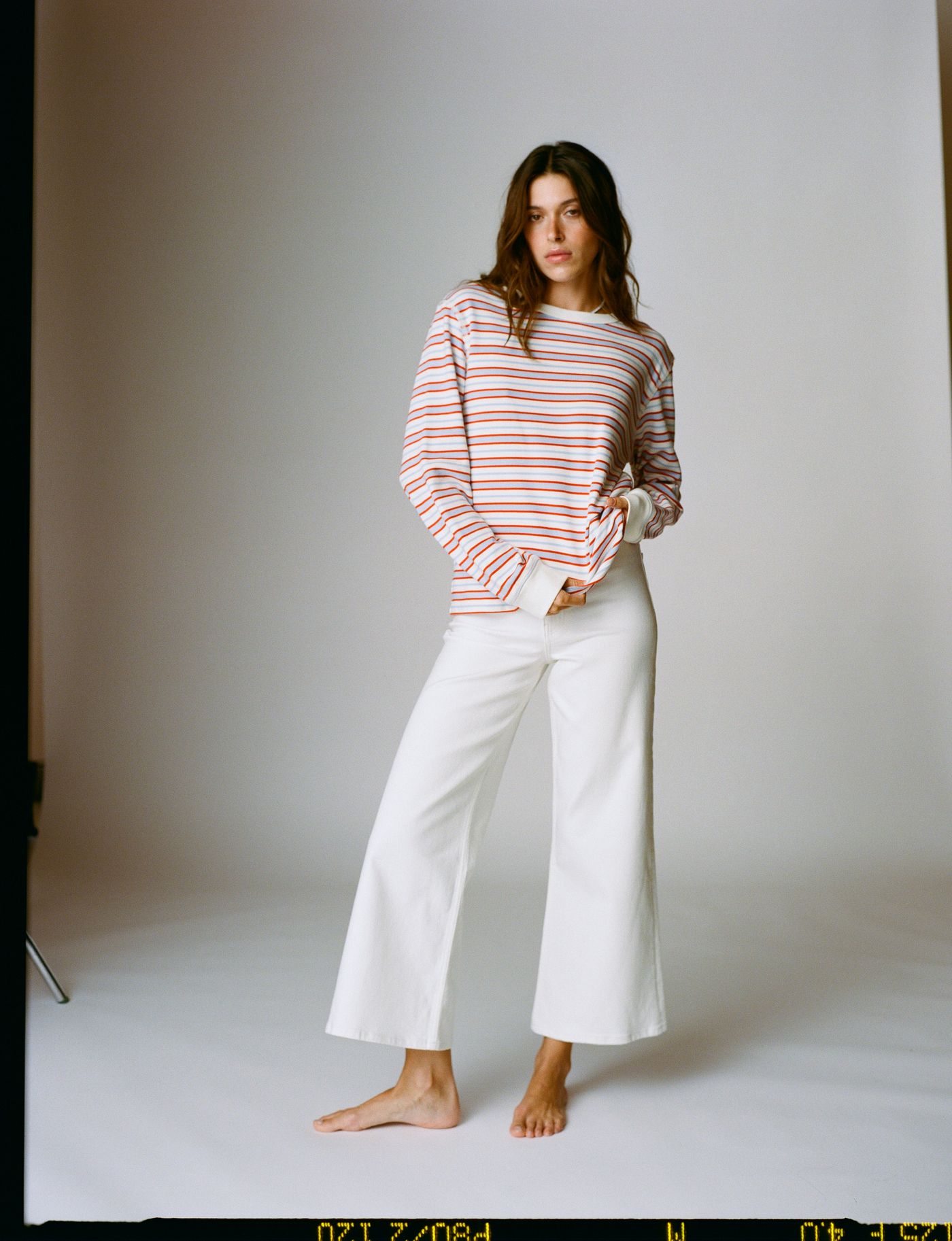 Bessette Top: Jersey, Sienna and Sky Blue Stripe