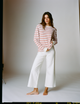 Bessette Top: Jersey, Sienna and Sky Blue Stripe