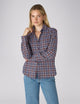 The Classic: Fine Brushed, Chocolate and Cornflower Blue Check