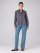 The Classic: Fine Brushed, Navy Green and Red Check