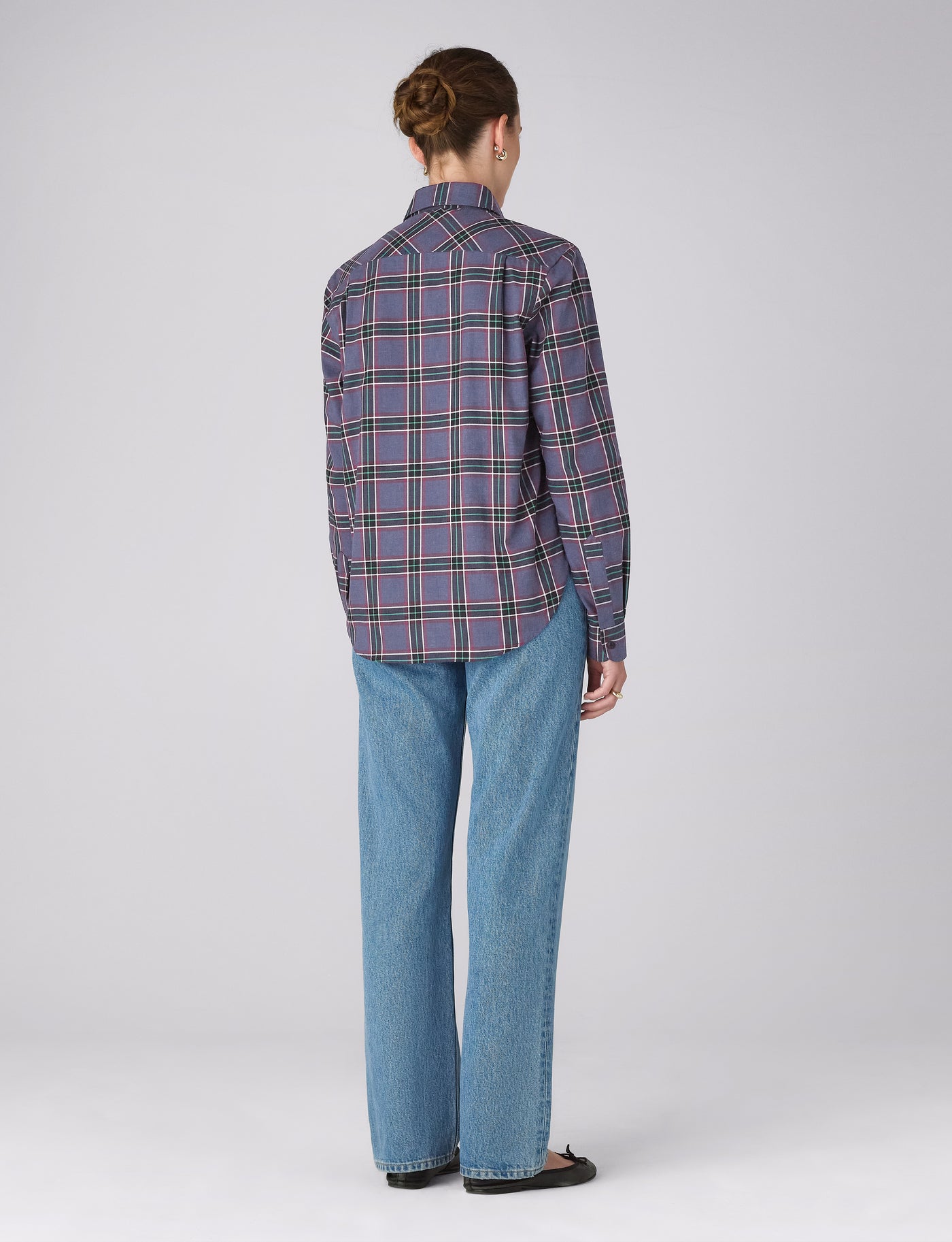 The Classic: Fine Brushed, Navy Green and Red Check
