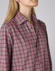 The Classic: Fine Brushed, Grey and Burgundy Check