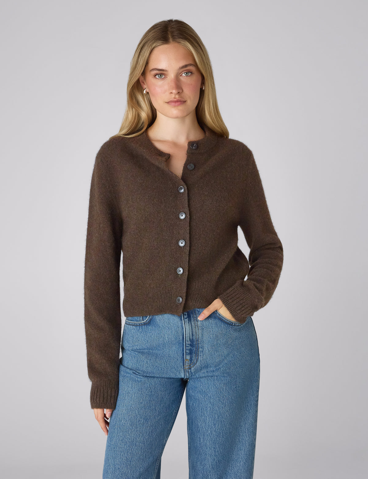 Jura Cardigan: Yak Wool, Chocolate